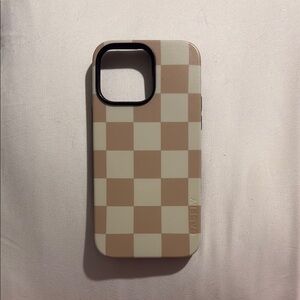 iPhone 14 Pro Max Checkered Beige Phone Case